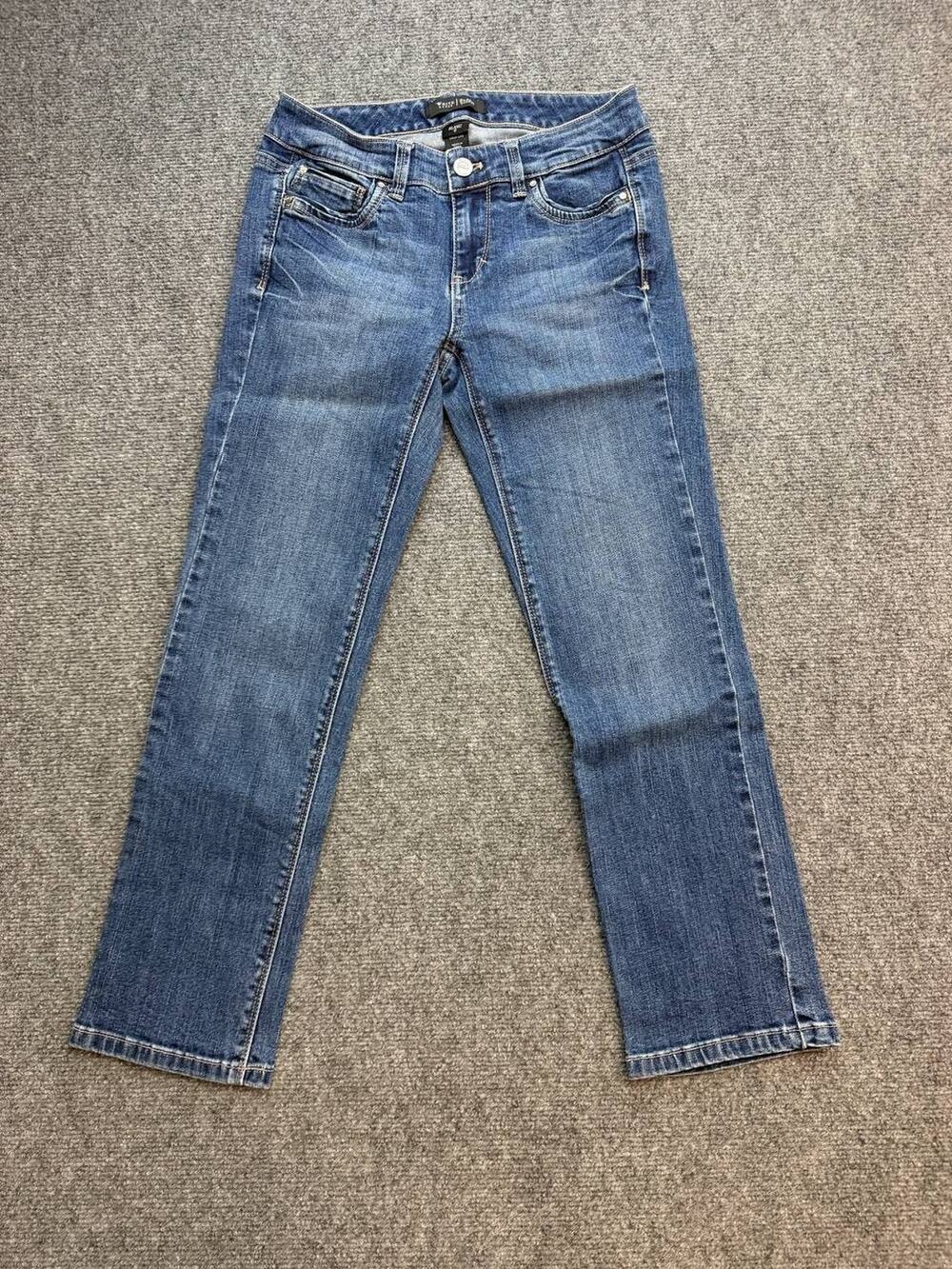 White House Black Market Blanc Capri Jeans Womens Size 0 Blue Crop Leg